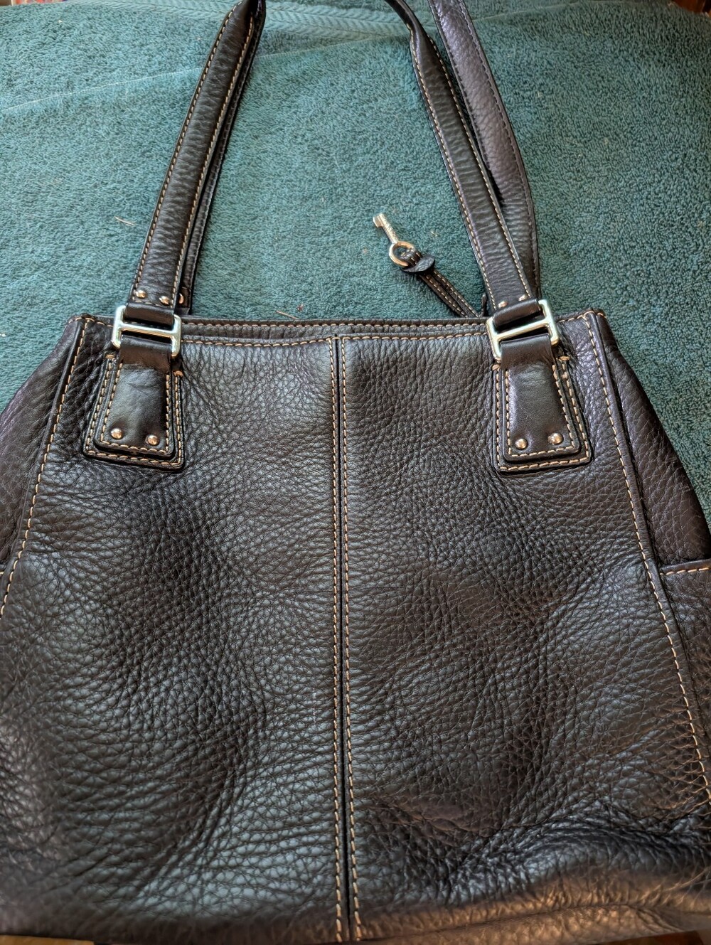 Fossil Vintage Women's Classic Dark Brown Leather Tote Bag